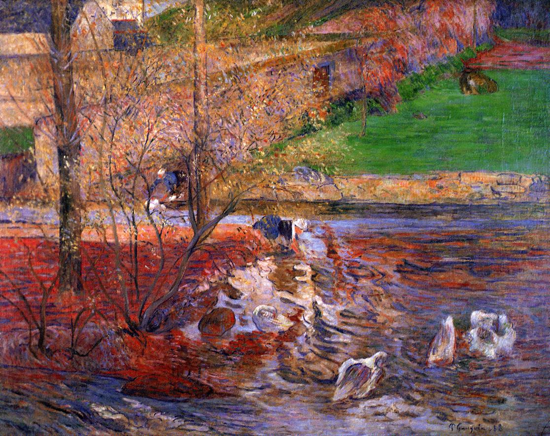 Landscape with Geese - Paul Gauguin Painting